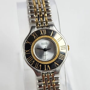 Bijoux Terner Two-Tone Women's Quartz Watch Roman Numeral Bezel Fresh Battery