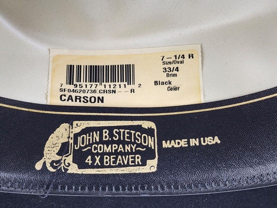 John B Stetson Black Carson 4x Beaver Cowboy Hat … - image 7