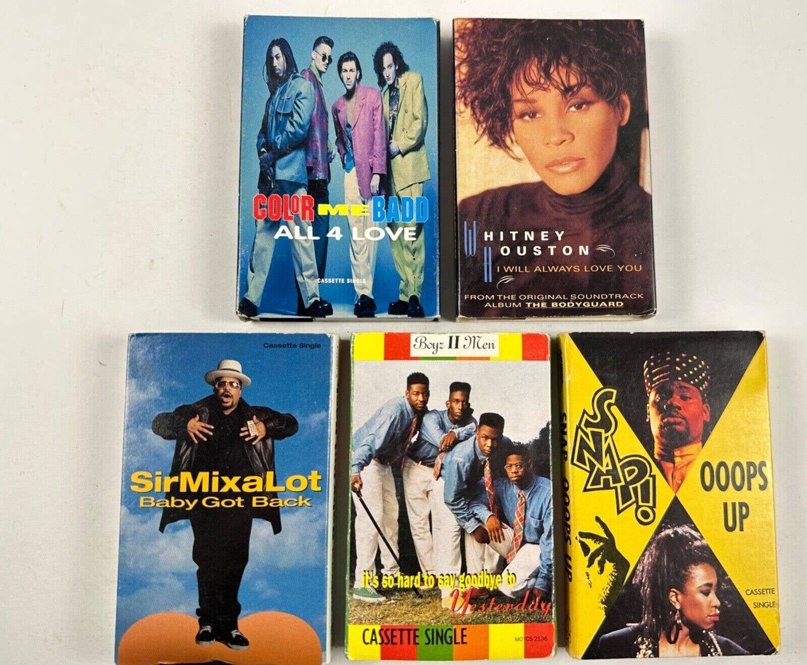 Lot 5 Rap R&B Cassette Tapes Single SNAP, Boys Men, Sir MixaLot, Color Me bad