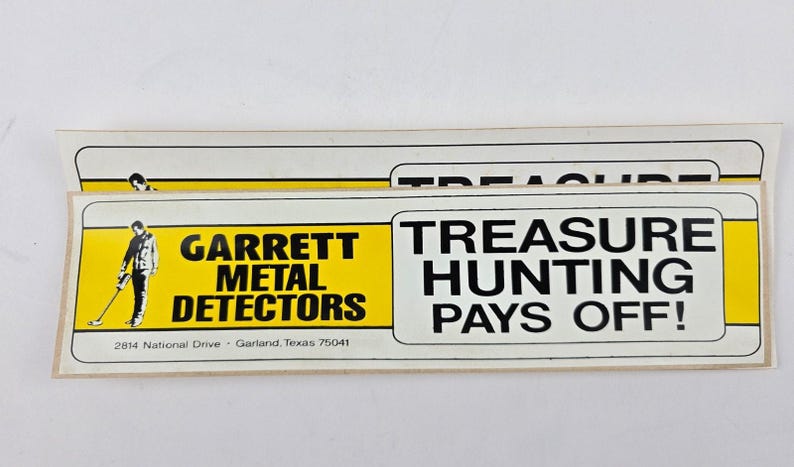 Lotto di adesivi per paraurti di metal detector Garrett vintage, caccia al tesoro immagine 4