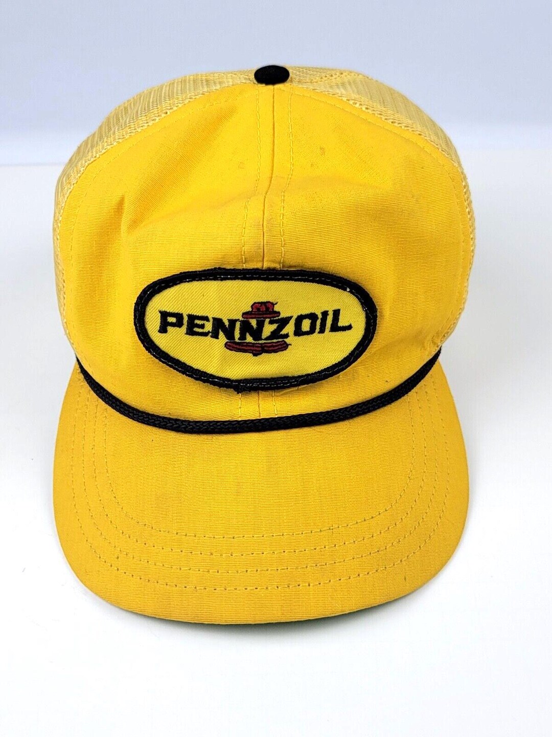 Shell Oil Hat Vintage Pennzoil Oil Yellow Trucker Hat Snap Back Rope Front -nice ...