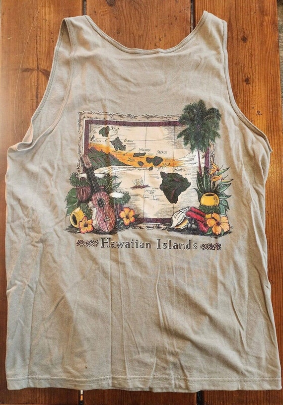 Vintage Hawaiian Islands Graphic Muscle Shirt Tank