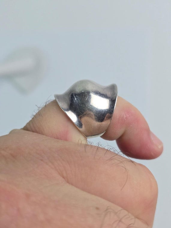 Solid Sterling silver Knuckle bubble ring size 6 … - image 6