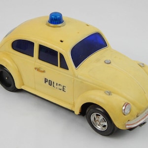 Vintage Battery Operated VW Beetle Police Car Electronic Bump N Go Parts only