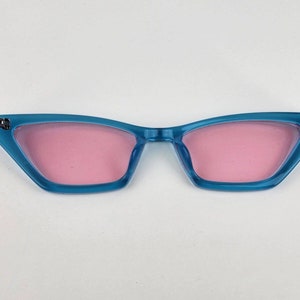 Damen Blenders Stella Sonnenbrille Katzenauge Blau w / Pink Rose Linsen & Fall Bild 6