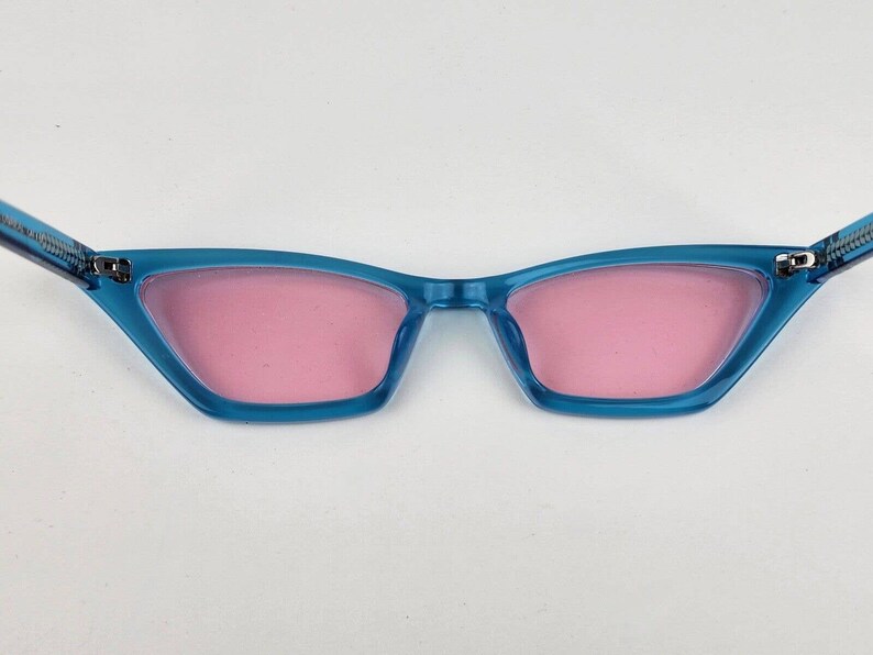 Damen Blenders Stella Sonnenbrille Katzenauge Blau w / Pink Rose Linsen & Fall Bild 6