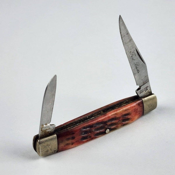 Vintage Frost Cutlery Beretta pocket knife stag handle 2-blade small size Tool