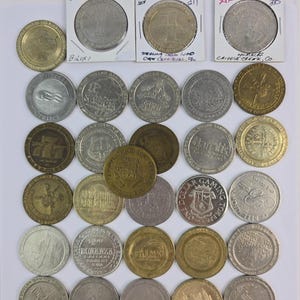 Lot 3 Vintage Metal Casino Gaming Tokens Coin Chips 1 Dollar Womack&#39;s Boomtown Sahara