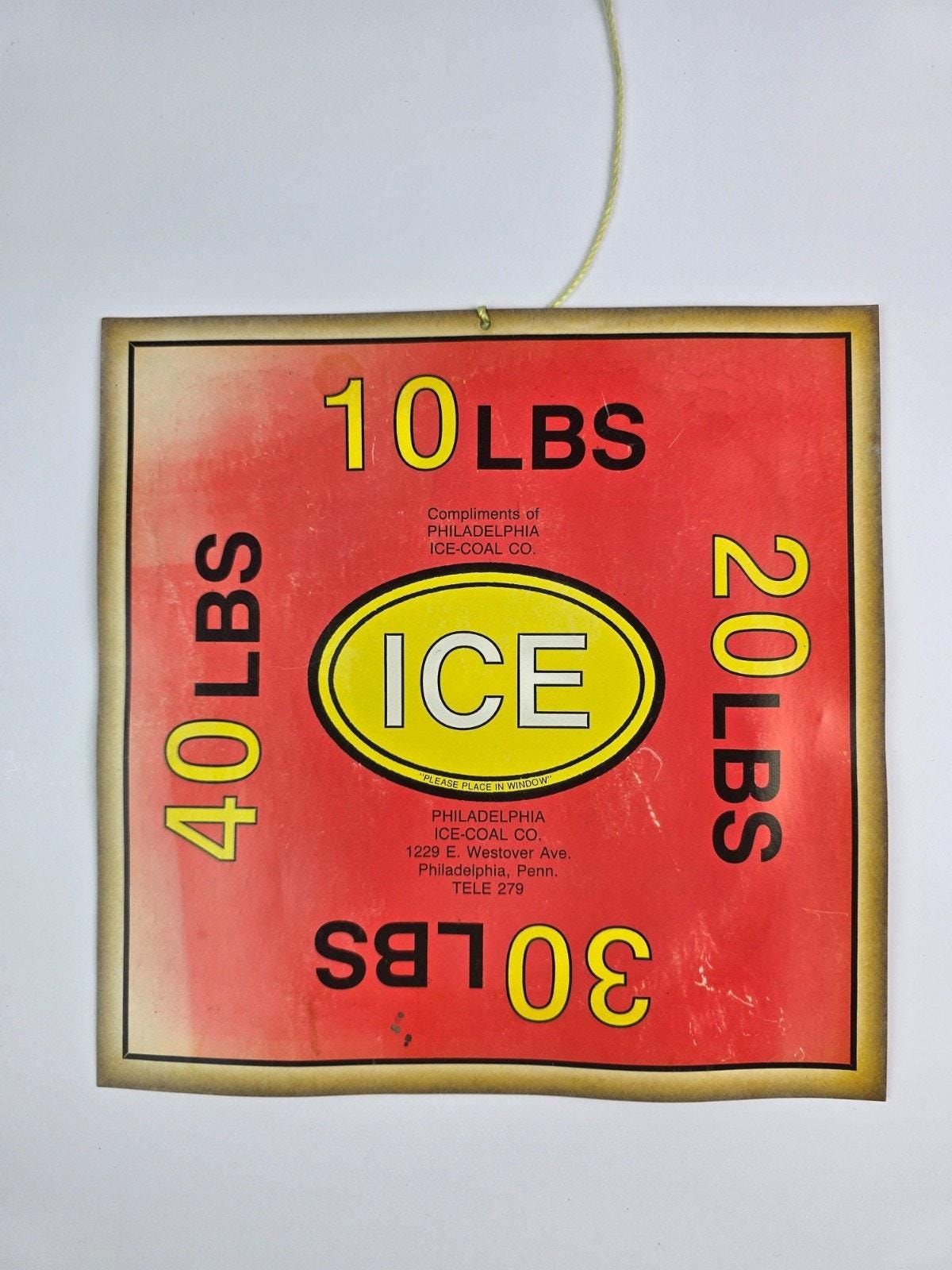 ぱんアンドアイス Pair of 1930's Cardboard Ice Advertising Signs by the Pound