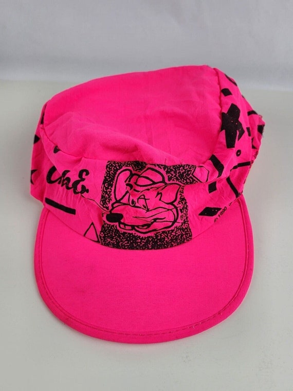 Vintage 1990 Chuck E Cheese Showbiz Neon Pink Hat… - image 9