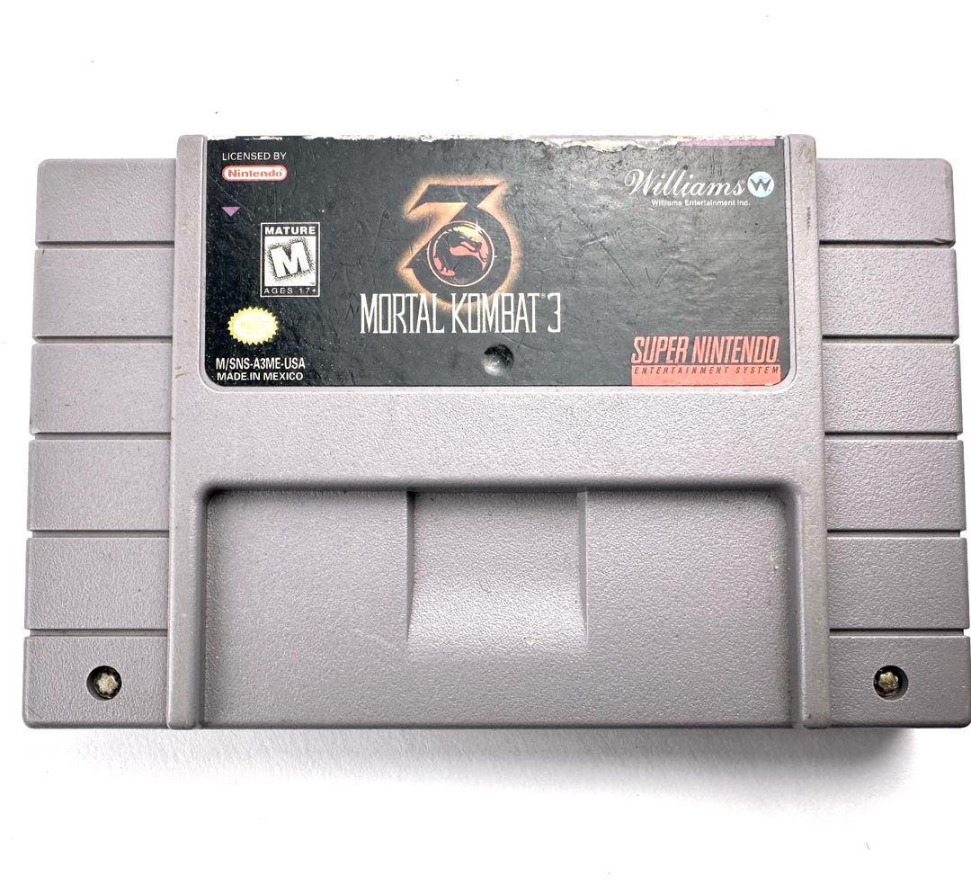 SNES Mortal Kombat 3 Super Nintendo, 1995 Game Cartridge Only
