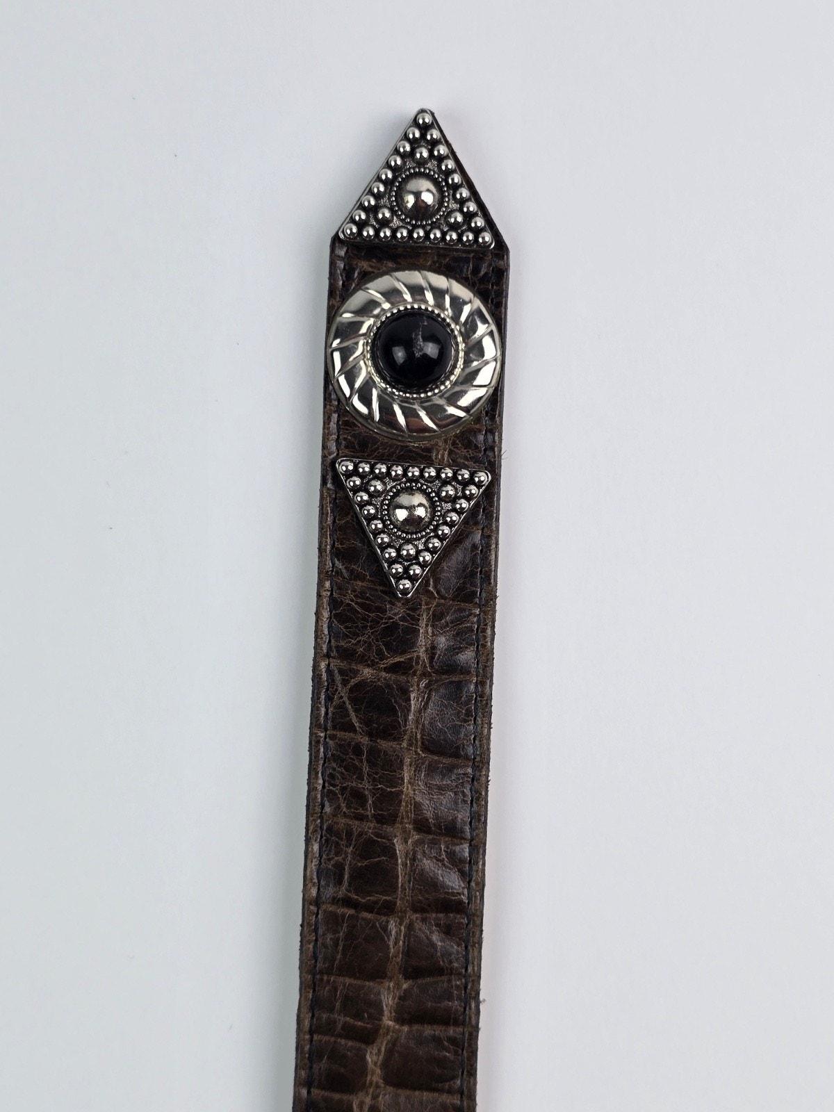 Leatherock 1994 Women Studded Concho Belt Brown Reptile  display picture 1