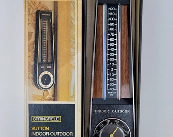 Vintage Springfield Sutton Indoor Outdoor Analog Thermometer