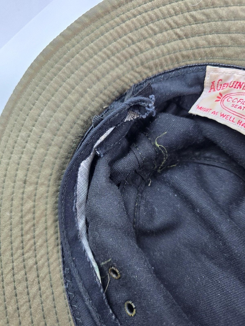 Vintage Filson Army Green Bucket Hat OD green Size S/M 23.5" USA made image 8