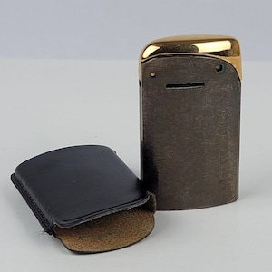 Vintage EVANS Copper Table Cigarette Lighter w/Leather Type Cover FOR PARTS