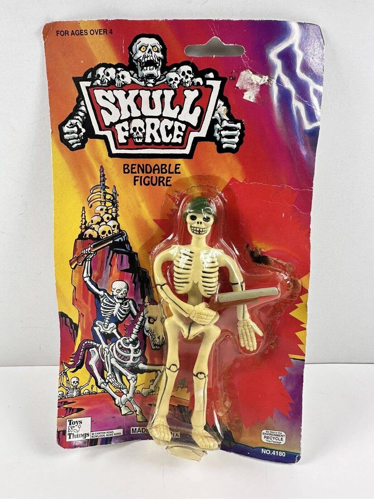 Vintage Skull Force Bendable Skeleton Figure MOTU KO W/rifle