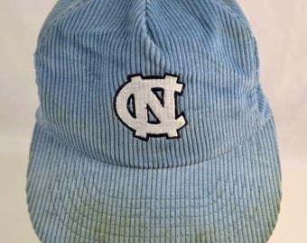 Vintage UNC Tarheels Carolina Blue Corduroy Snapback Hat - broken snap Adult osf