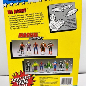 Vintage 1994 Marvel Super Heroes U.S. AGENT Action Figure w/Shield Launcher NEW image 4
