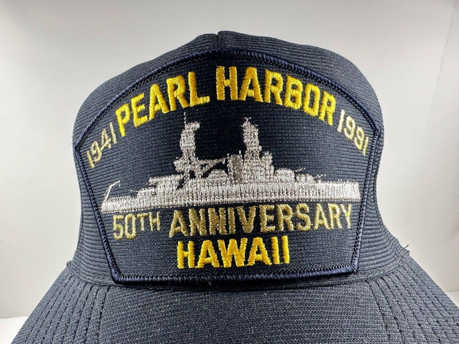 Pearl Harbor Hawaii 50th Anniv. Snapback Hat Cap Eagle Crest