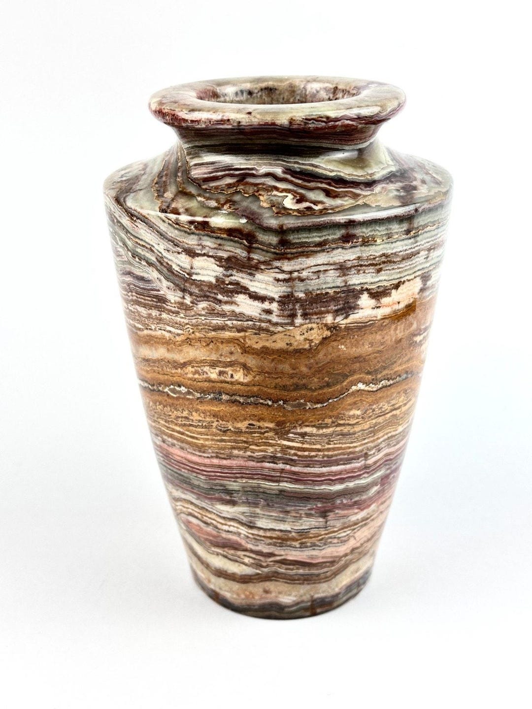 縞模様のオニキス花瓶、アーストーンストーン、8インチ - Etsy 日本