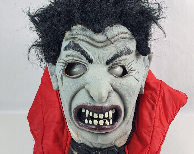 Adult Vampire Dracula Halloween Mask Full Head W/ Red Collar Easter ...