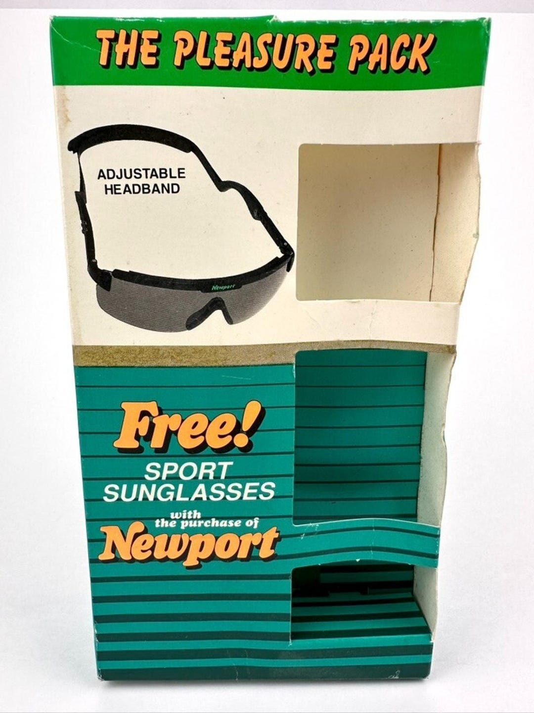 Vtg Newport the Pleasure Pack Cigarette Box Wrap-around Sport Sunglasses  NOS NIB