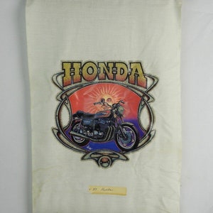Vtg 1978 Honda CB 750Four Motorcycle T-Shirt Sample Heat Transfer Wall Hanger