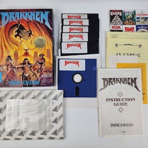 Drakkhen IBM Big Box PC Game 5.25&quot; Floppy Draconian Near complete