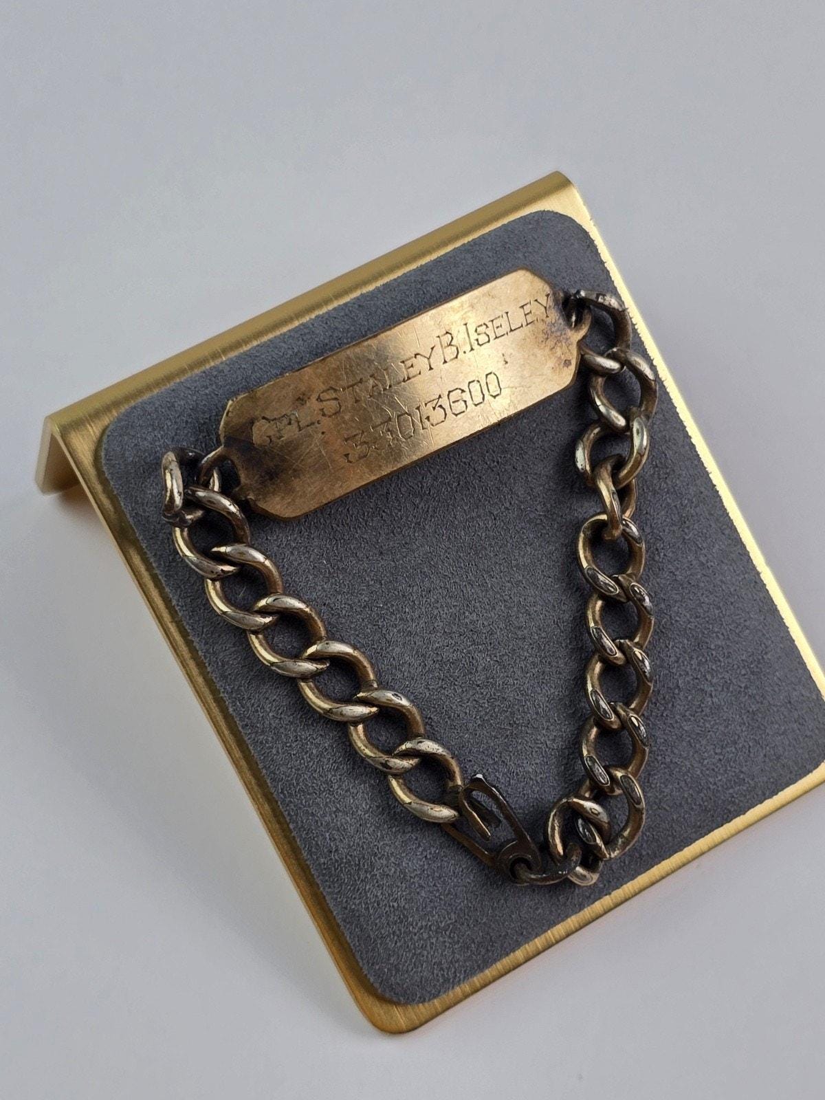 ビンテージ ミリタリーIDブレスレット ゴールド ヴィンテージ ゴールドフィルド ネームIDブレスレット ミリタリー 第二