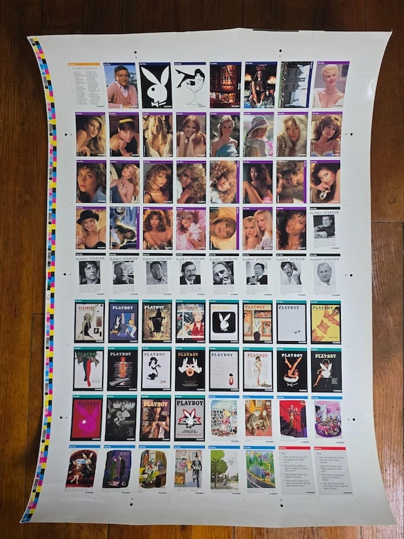 1992 Playboy Trading Cards Uncut Sheet Hugh Hefner Poster Rolled