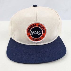 Vintage NOS GMC Trucks Snapback Trucker Hat Authentic Dealership Cap Patch-on