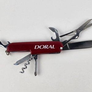 Doral Cigarettes Mulit-tool pocket knife red perfect condition Advertising