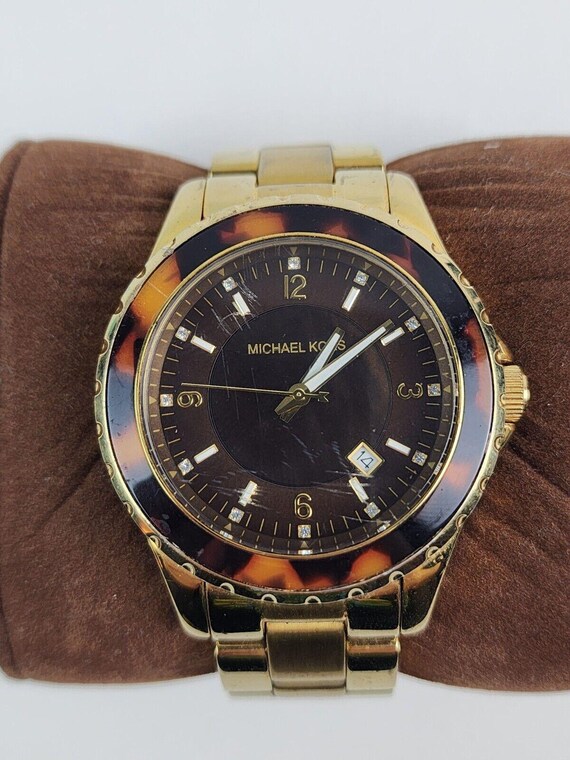 Michael Kors Ladies Gold Tone Tortoise Shell Bezel Watch  display picture 1