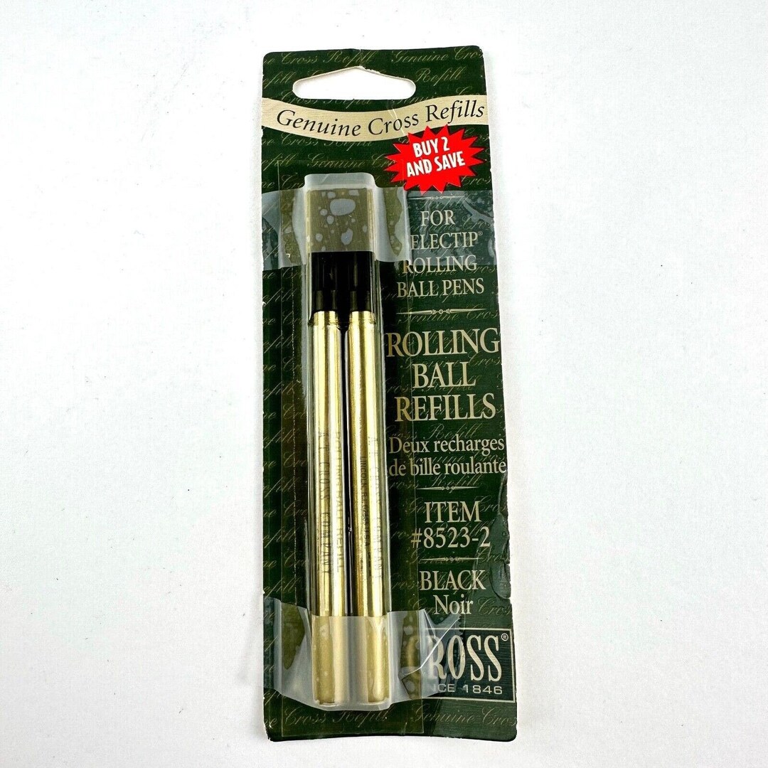 2 Pack Cross Rolling Ball Refills for Selectip Pen Black 85232 2 Pack