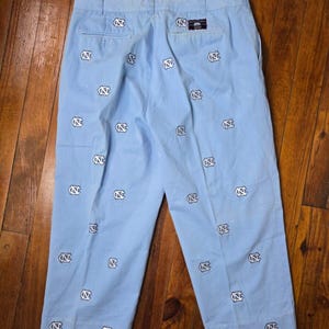 North Carolina Tar Heels All Over Pennington & Bailes Blue Stadium Pants 36x25 image 2