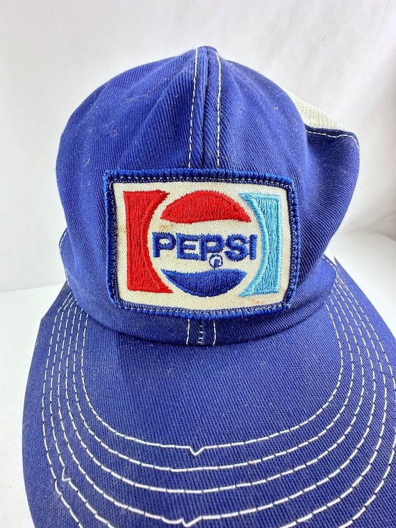 VNT Pepsi Cola Soda Patch Mesh Snapback Shelf Hat… - image 2
