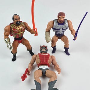He-Man MOTU Action Figure Lot Fistor Jitsu Zodac all complete w/ weapons armor