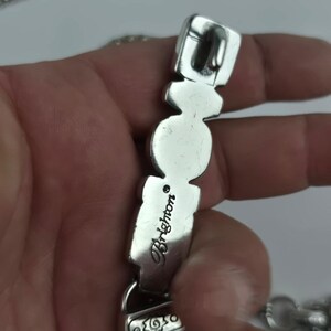 Brighton Silver Tone Braided Double Chain Heart Link Belt Size Large 34-40" image 8