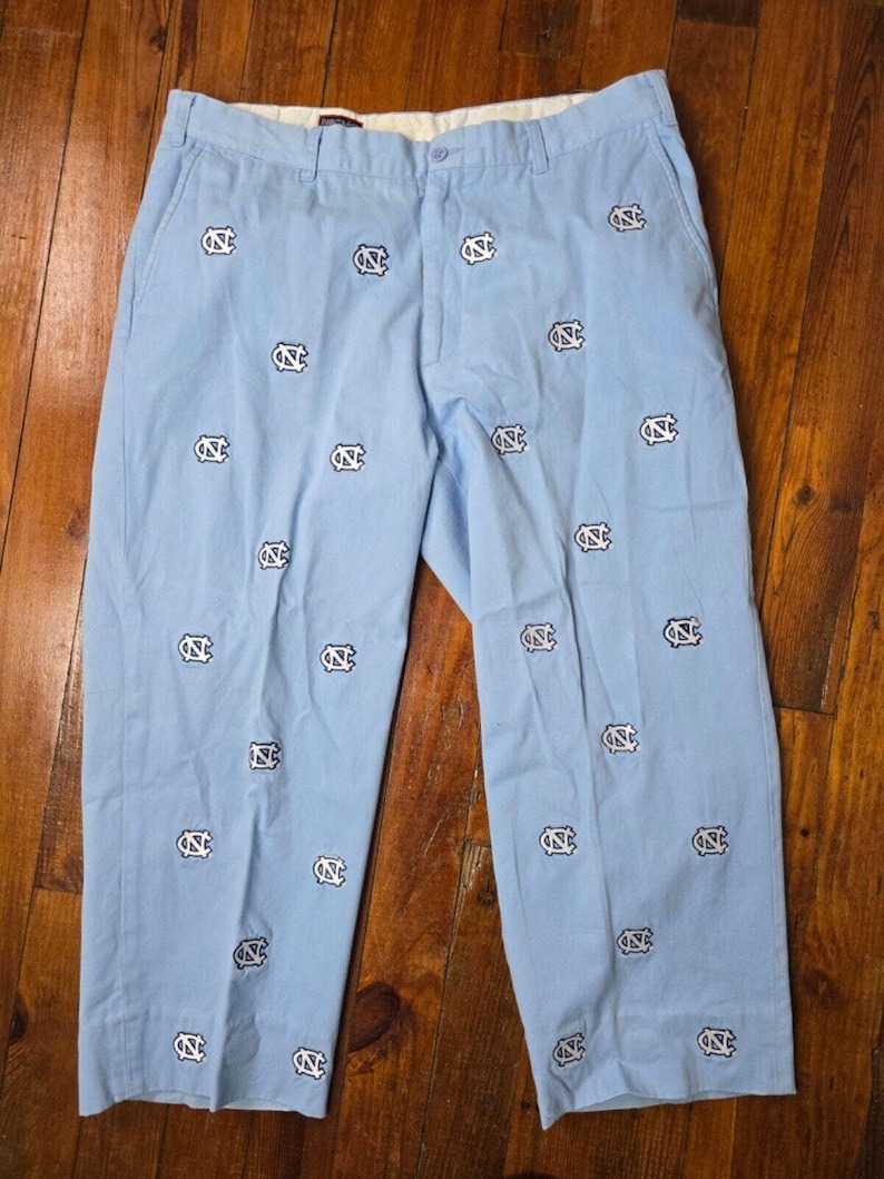 North Carolina Tar Heels All Over Pennington & Bailes Blue Stadium Pants 36x25 image 1