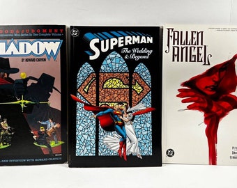 Lot of 3 Graphic Novels - Shadow, Superman:The Wedding and Beyond and Fallen Angel VG