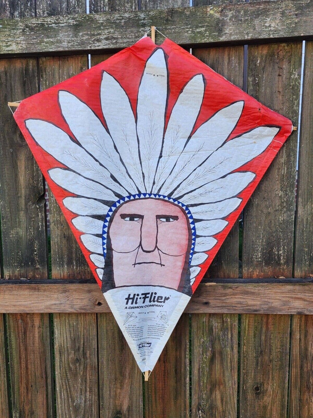 Vintage Hiflier Paper Kite Indian Chief Head Dress New in Etsy