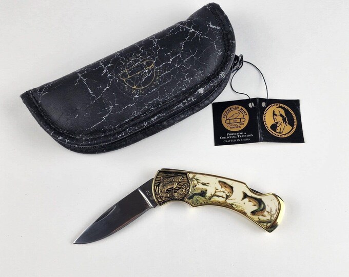 Franklin Mint Sportsman Fish & Game Rainbow Trout Folding Pocket Knife