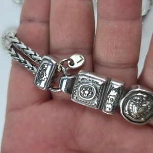 Brighton Silver Tone Braided Double Chain Heart Link Belt Size Large 34-40" image 12