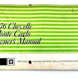 Manuale d'uso della Chevelle Monte Carlo d'epoca del 1976
