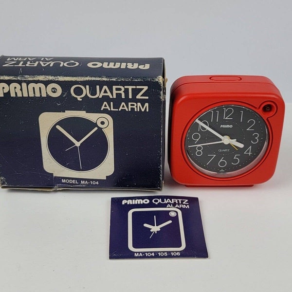 Vintage Primo Quartz Travel Alarm Clock MA-104 NOT Working Prop or Display Only