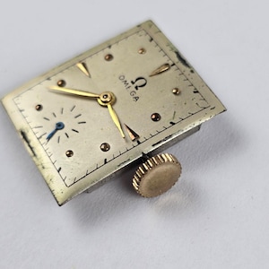 Movimiento de reloj Omega para hombre, estilo vintage de 1945, suizo, 17 rubíes, OXG, 19 mm x 22 mm. imagen 3