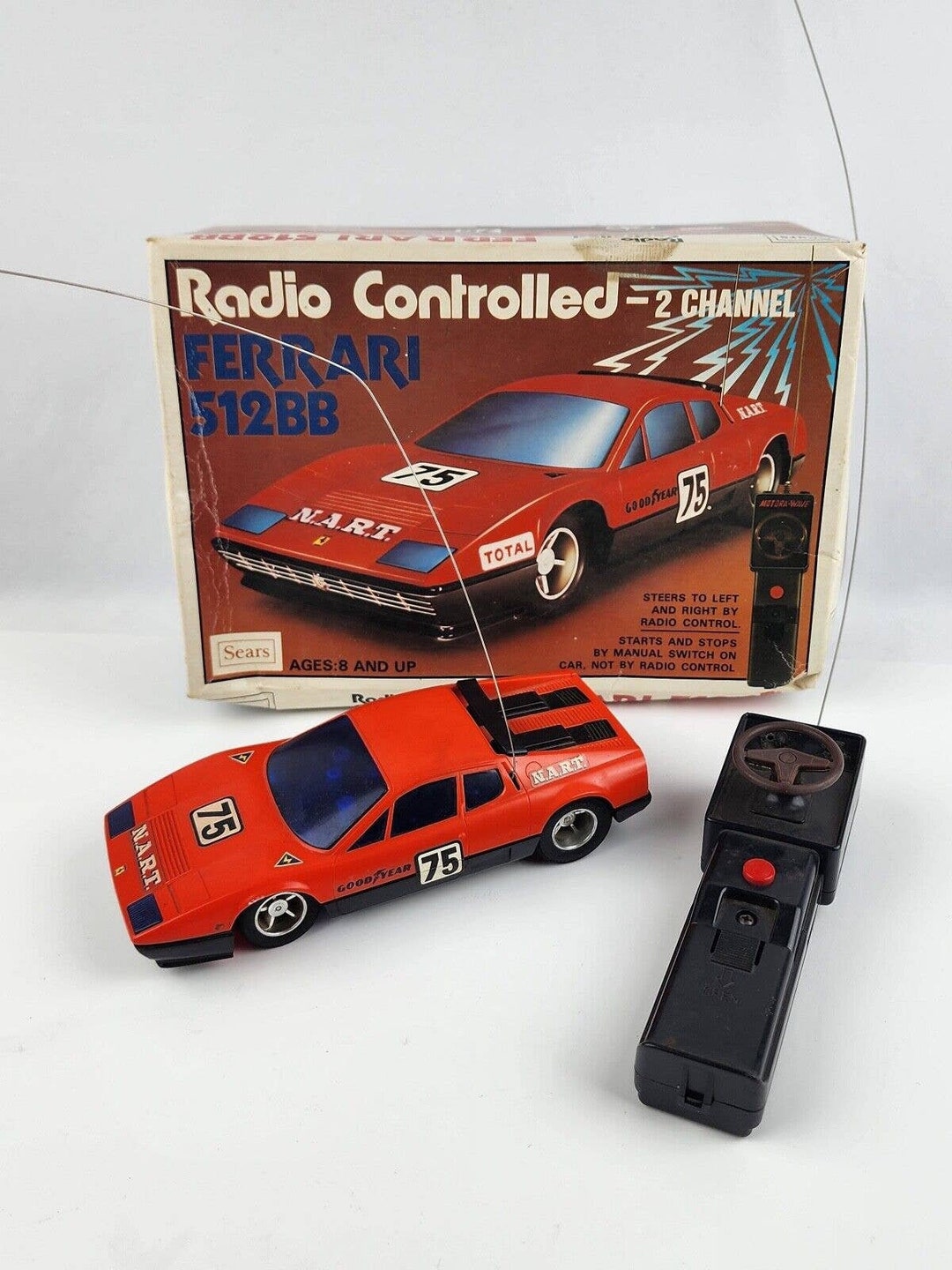 Vintage Sears Radio Controlled Ferrari 512 BB With Original Box Not