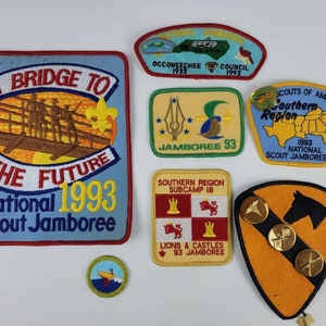 Lot 1993 Boy Scout Jamboree Patches & badges with Bonus enamel pins