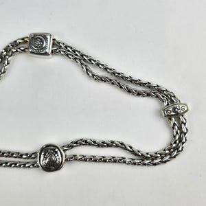 Brighton Silver Tone Braided Double Chain Heart Link Belt Size Large 34-40" image 6