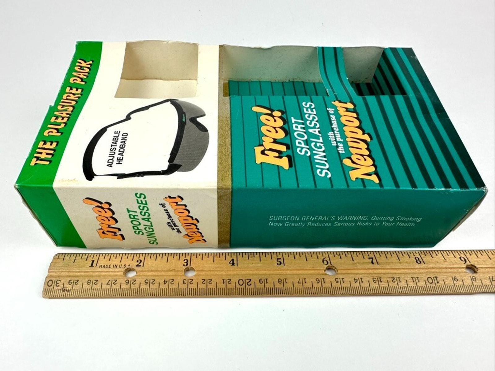 Vtg Newport the Pleasure Pack Cigarette Box Wrap-around Sport Sunglasses  NOS NIB